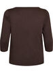 Basic T-shirt met boothals en 3/4-mouwen, Bruin, Packshot image number 1