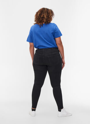 Super slim fit Amy jeans met piping, Black, Model image number 1