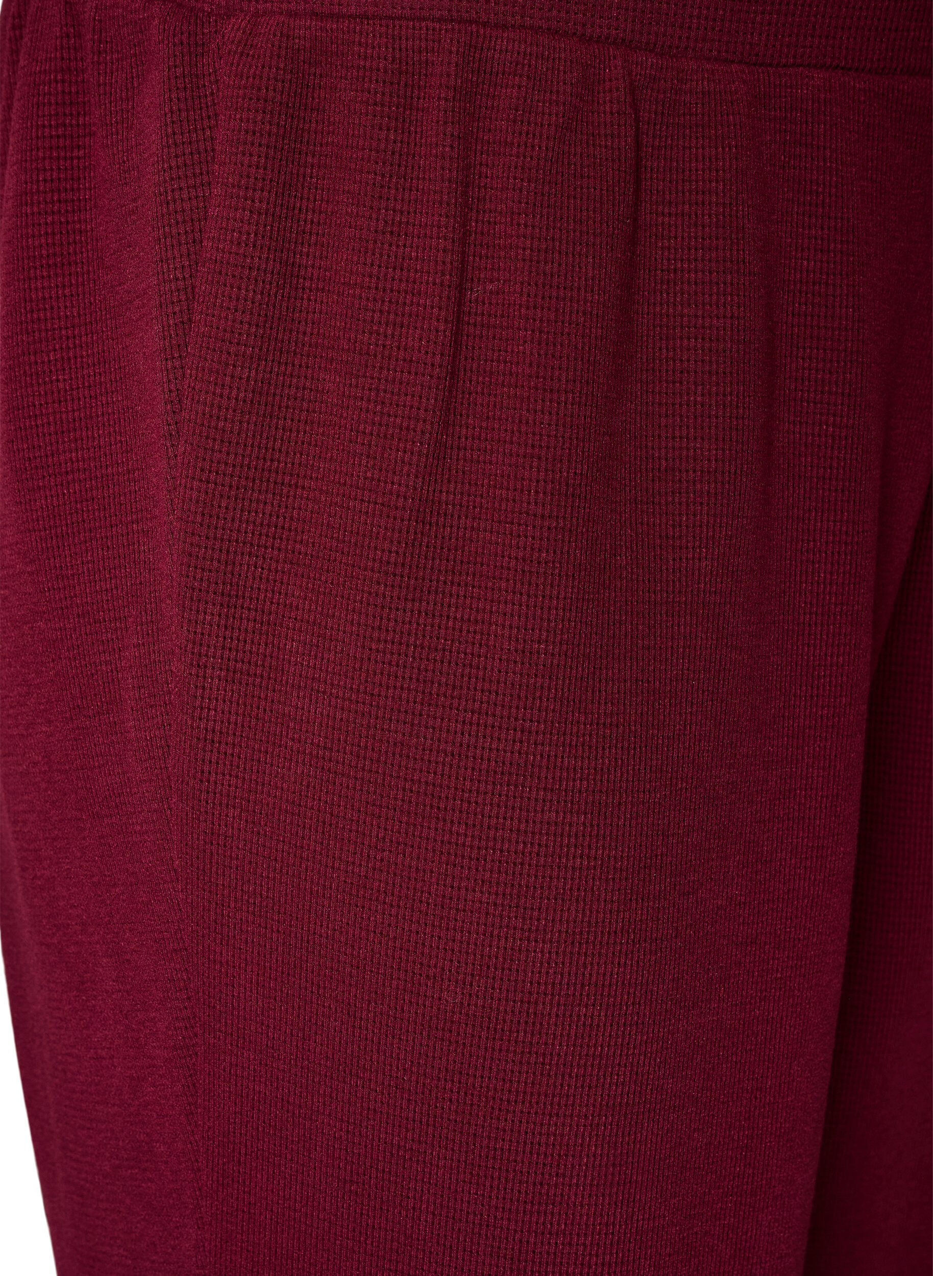 ZizziLosse broek met textuur en een hoge taille, Rood, Packshot image number 2