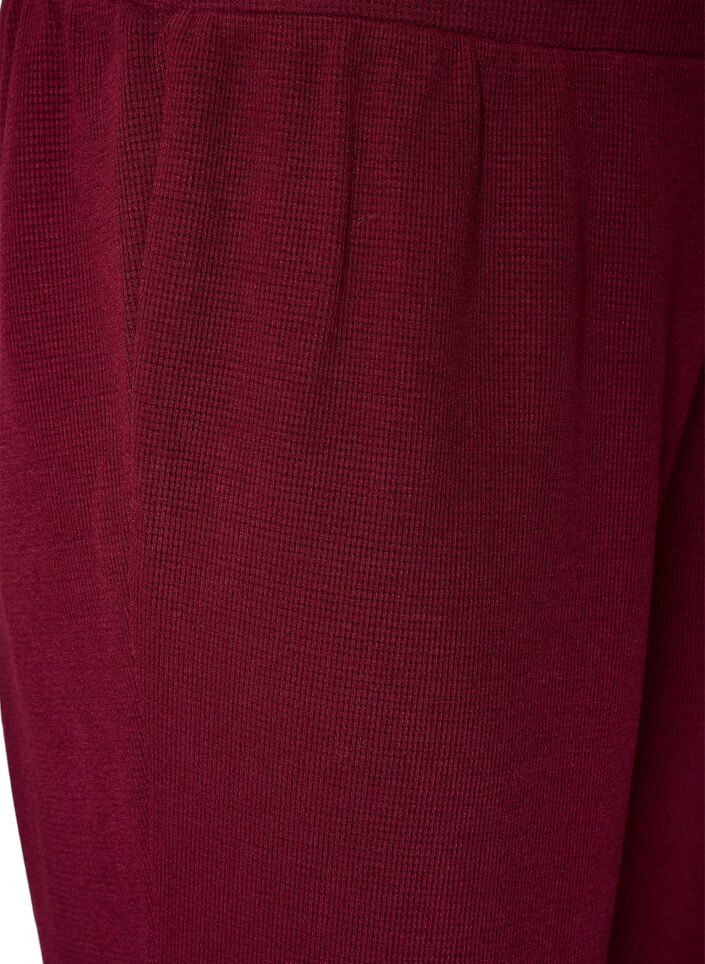 Losse broek met textuur en een hoge taille, Rood, Packshot image number 2