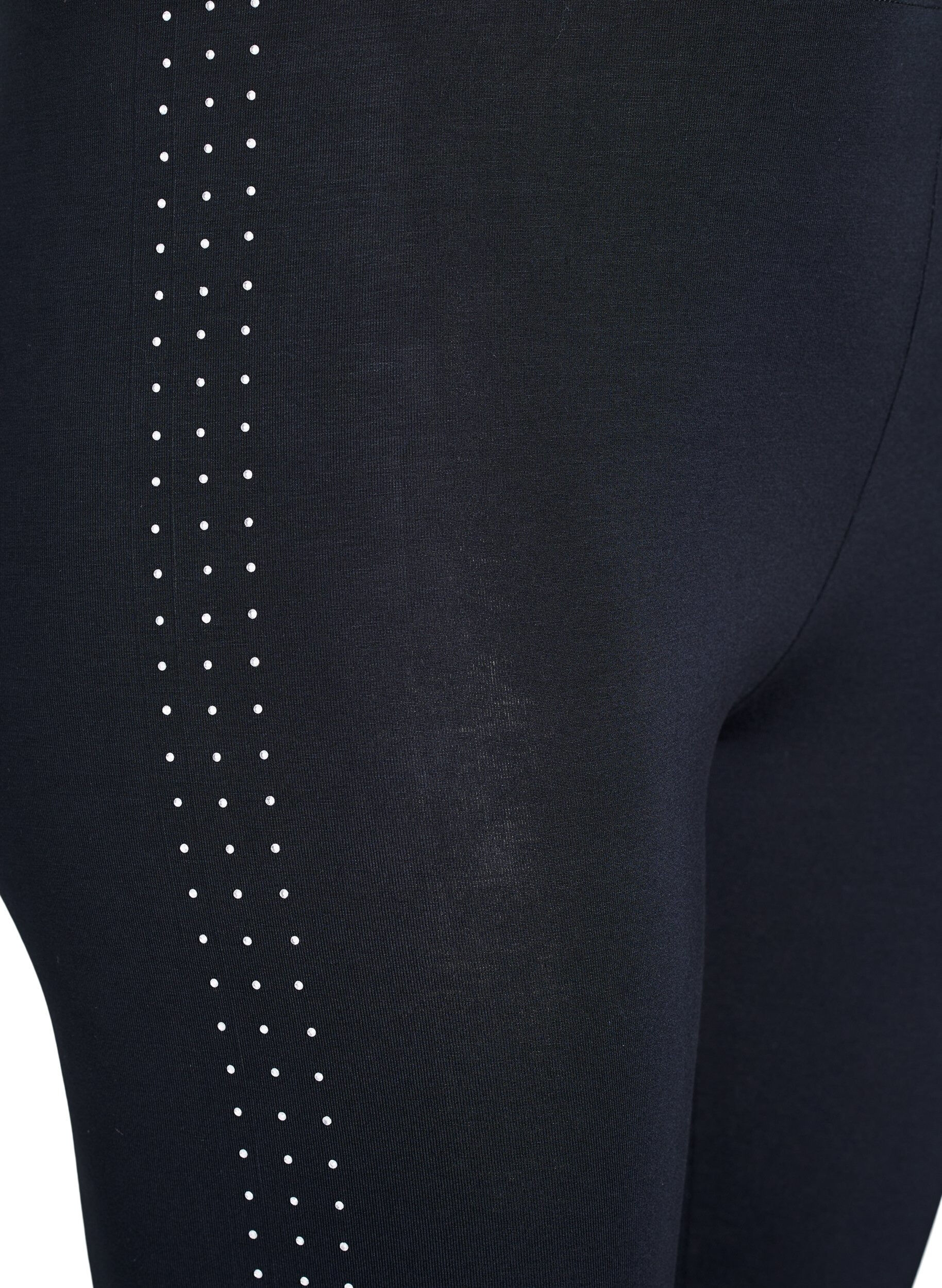 Zizzi Legging met strassdetail, Zwart, Packshot image number 2