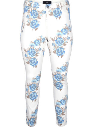 Superslanke Amy jeans met bloemenprint, White B.AOP, Packshot image number 0