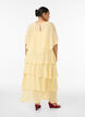 Maxi jurk met ruches en afneembare cape, Geel, Model image number 1
