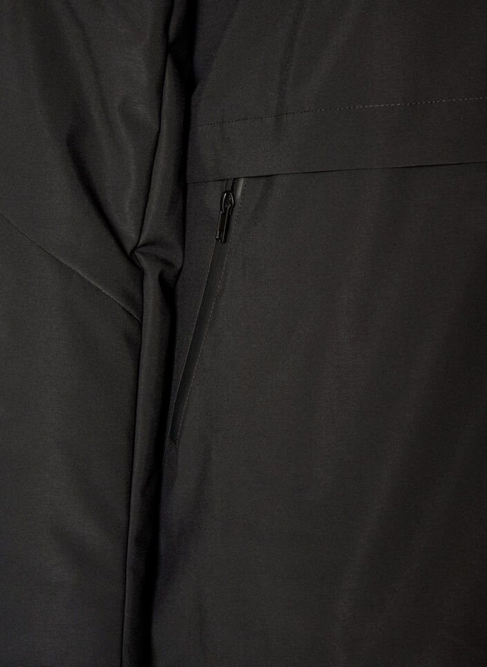 Winterjas met capuchon en verstelbare taille, Zwart, Packshot image number 3