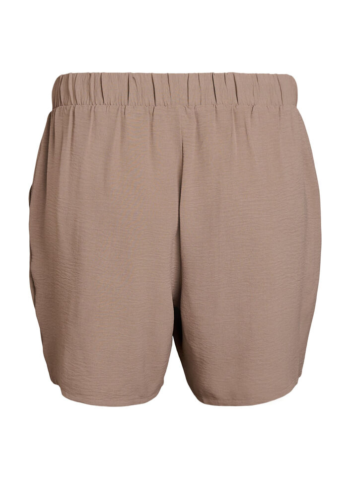 Korte broek met zakken en elastische tailleband, Bruin, Packshot image number 1
