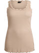 Top met kanten afwerking, Beige, Packshot image number 0