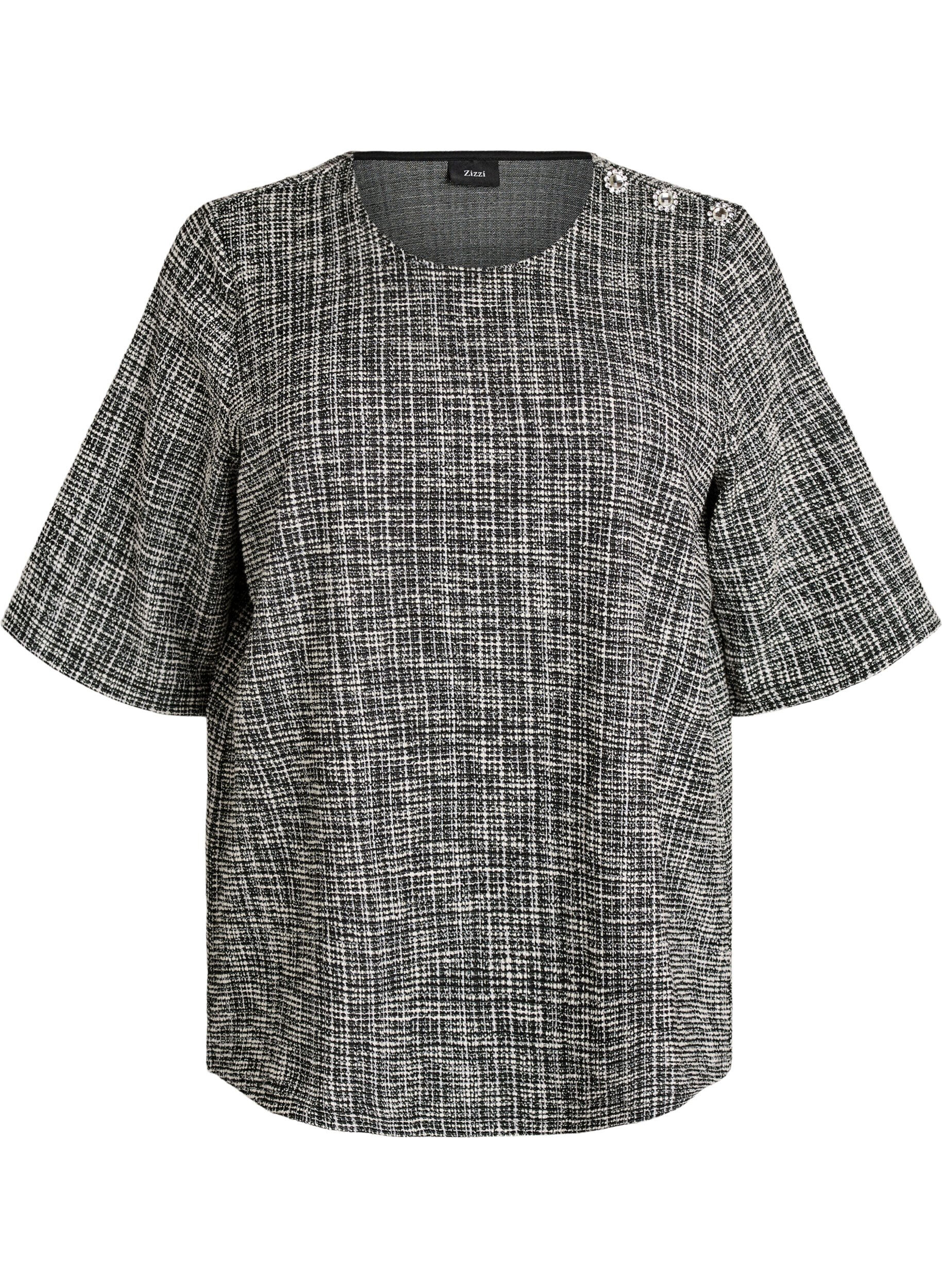 Geweven blouse met knoopdetail