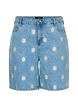 Hoog getailleerde Mille short met geborduurde bloemen, Light Blue Flower, Packshot image number 0