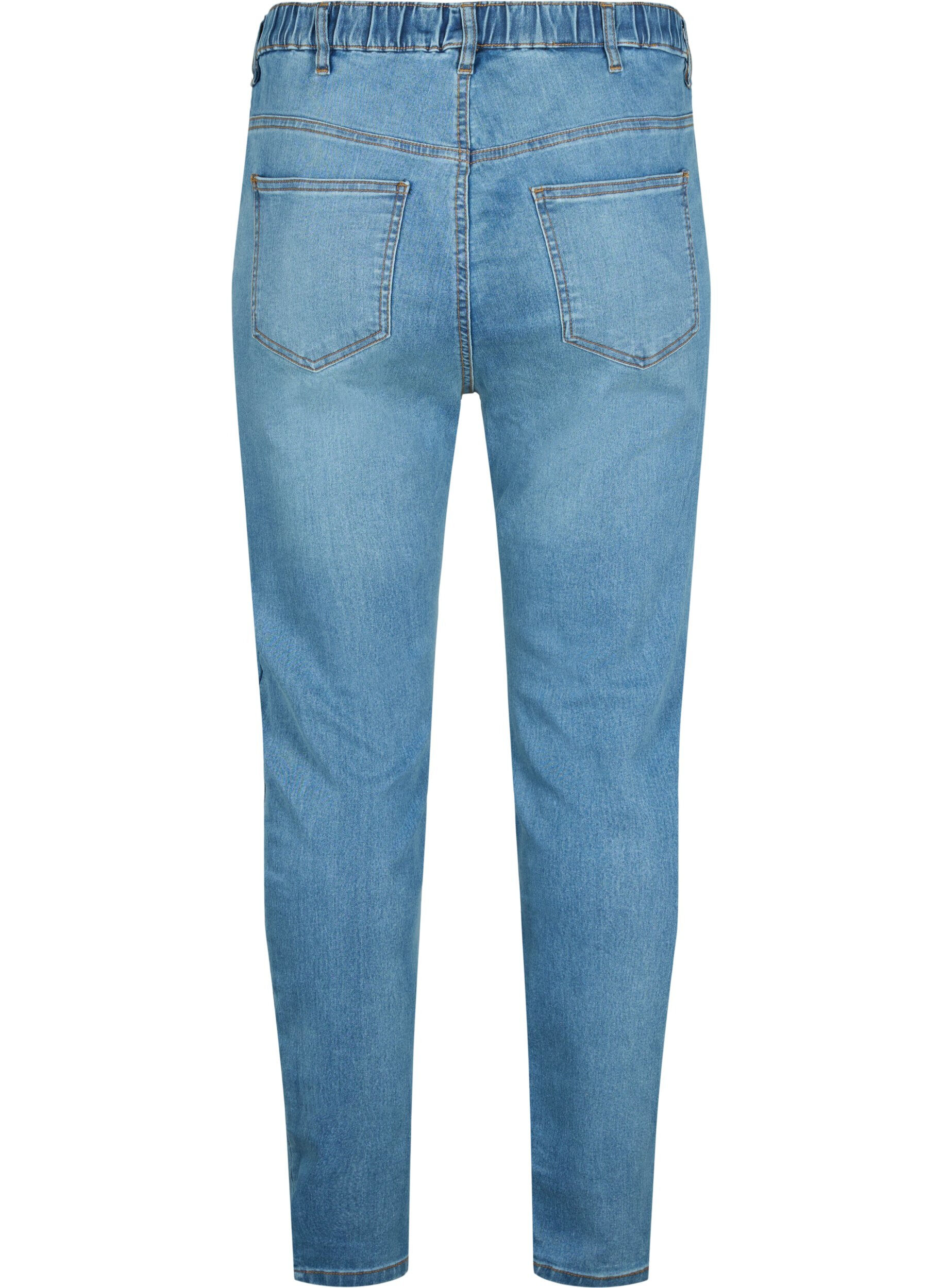 Zizzi Jeggings met rip, Blue denim, Packshot image number 1