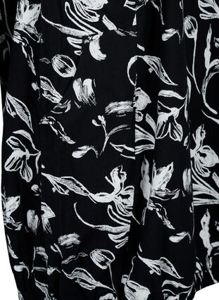 Bedrukte katoenen jurk met korte mouw, Black W. AOP White, Packshot image number 3