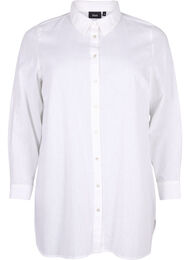 Lang shirt van linnen en katoen, Bright White
