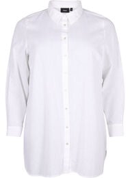 Lang shirt van linnen en katoen, Bright White