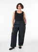 Katoenen broek met geborduurde uitsnijdingen, Zwart, Model image number 0