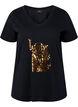 Katoenen T-shirt met pailletten, Black w. Love, Packshot image number 0
