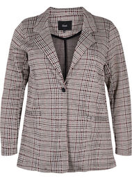 Geruite blazer met knoopsluiting, Brown Check