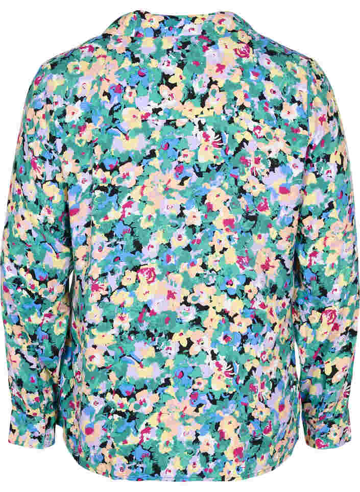 Viscose blouse met print en v-hals, Multi AOP, Packshot image number 1