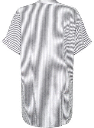 Gestreept overhemd met borstzakken, White/Black Stripe, Packshot image number 1
