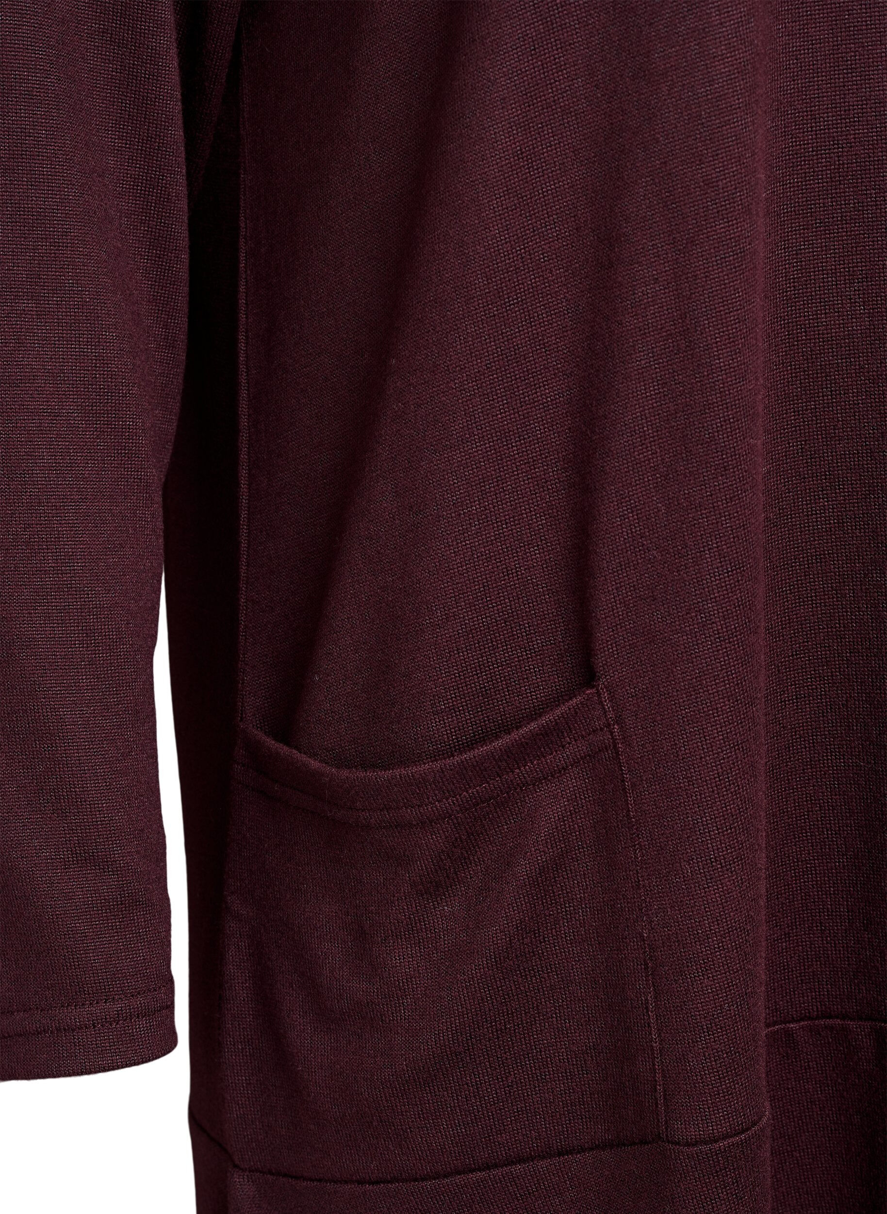 Zizzi Jersey-jurk met hoge hals en zakken, Rood, Packshot image number 3