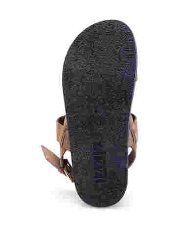 Sandaal met brede pasvorm in suède, Brown, Packshot image number 3