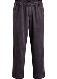 Brede jeans met een elastische tailleband, Grijs