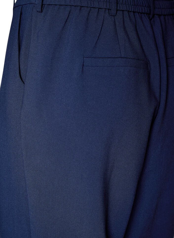 Op maat gemaakte broek met een hoge taille en straight-fit, Blauw, Packshot image number 3