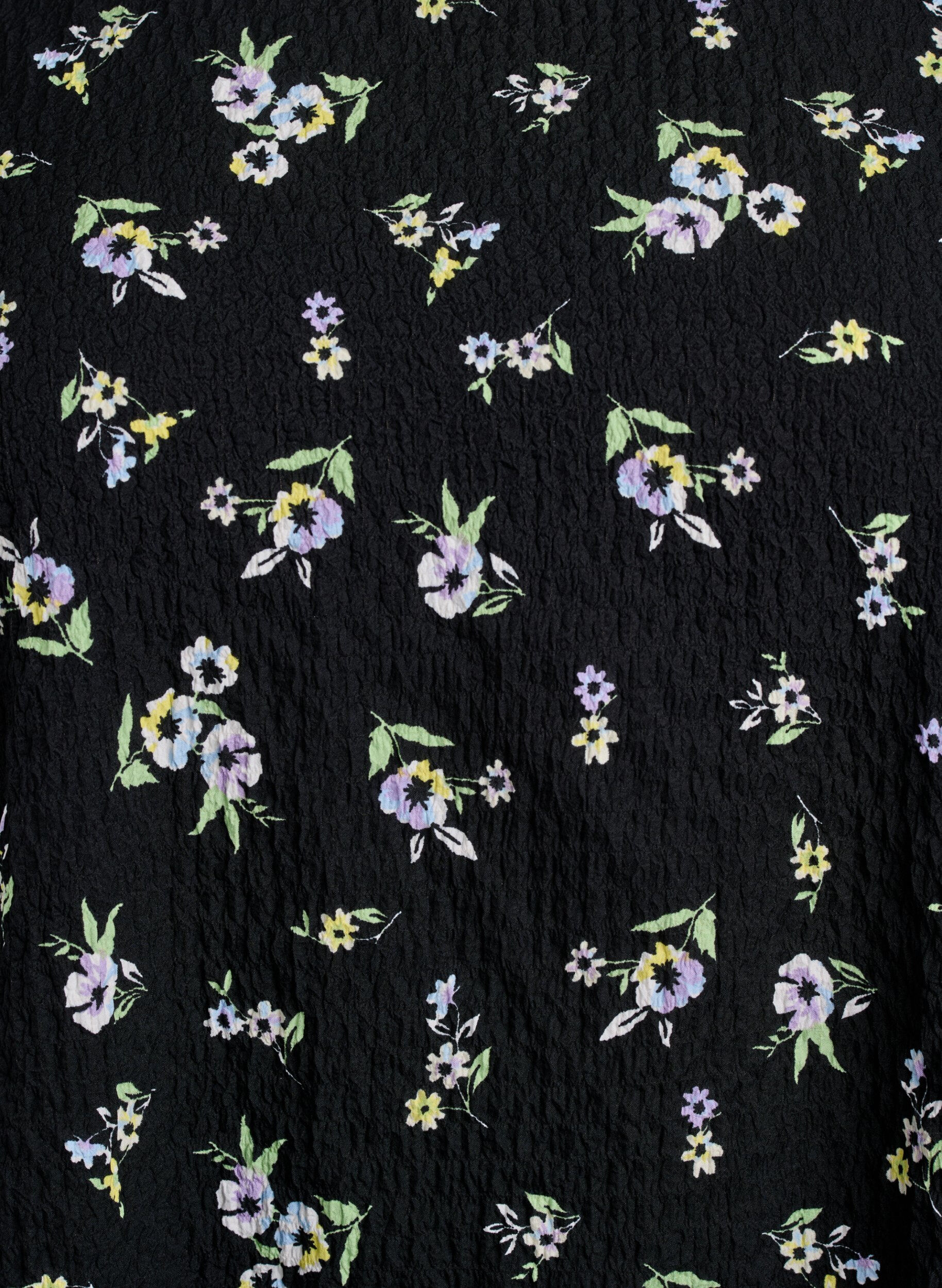 ZizziBlouse met korte mouwen en textuur, Zwart, Packshot image number 2