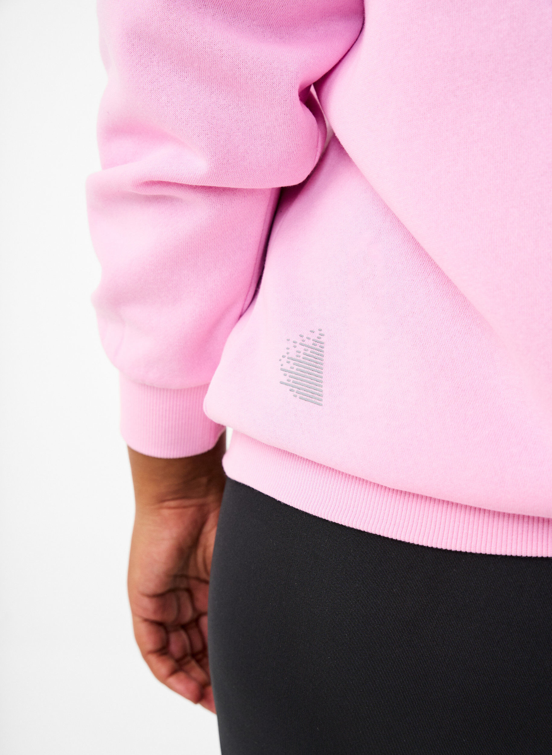 Zizzi Sweatshirt met badstof tekst, Roze, Model image number 3