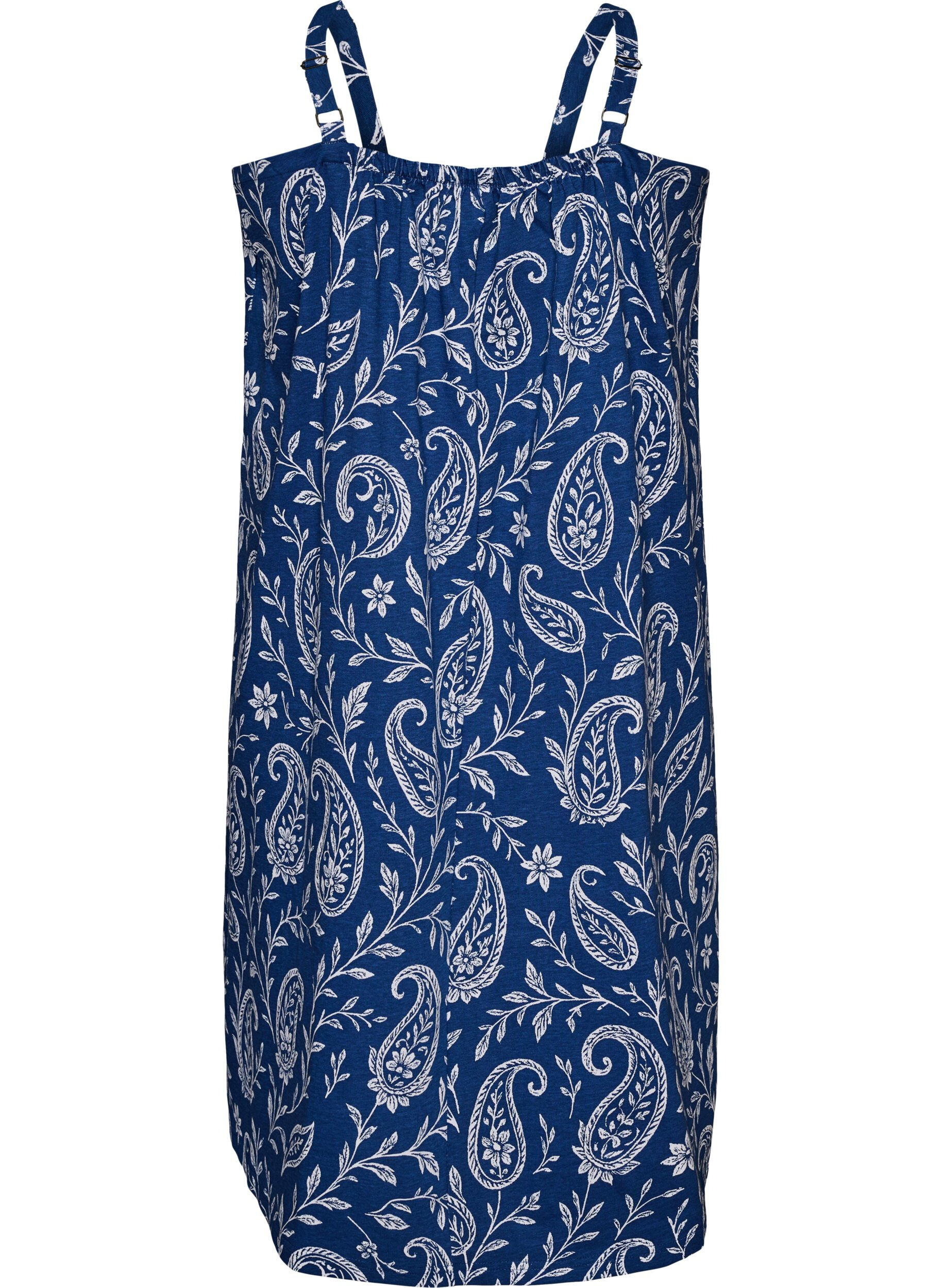 ZizziJurk met middelhoge bandjes van biologisch katoen, Blauw, Packshot image number 1