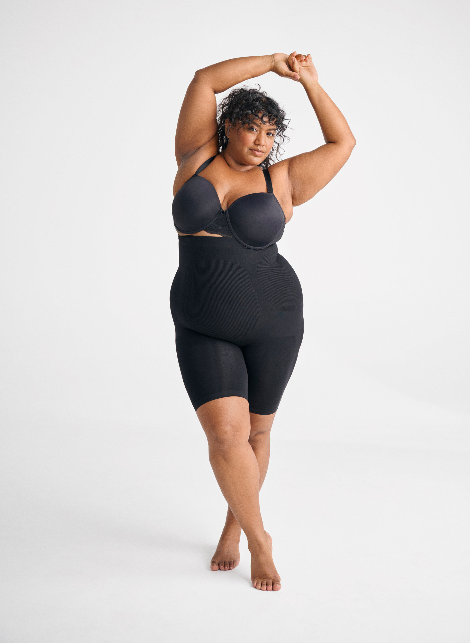 Zizzi Shapewear shorts met hoge taille, Zwart, Image image number 0