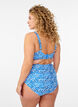 Bikinibroekje met print en een hoge taille, Blauw, Model image number 1