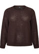 Gebreide blouse met een opengewerkt structuurpatroon, Bruin, Packshot image number 0