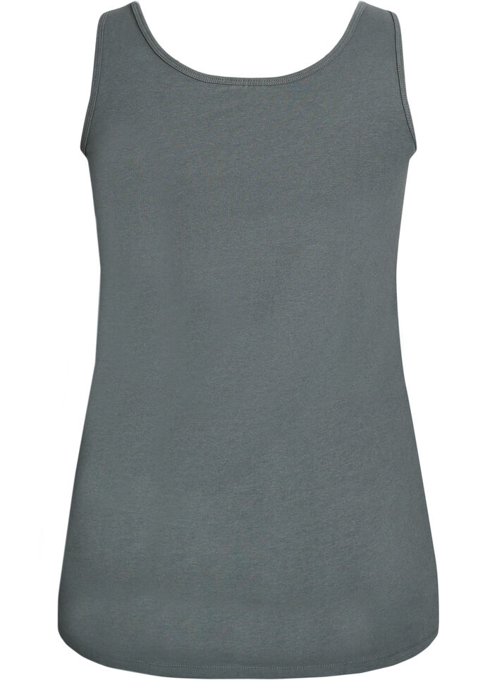 Solide kleur basis top in katoen, Groen, Packshot image number 1