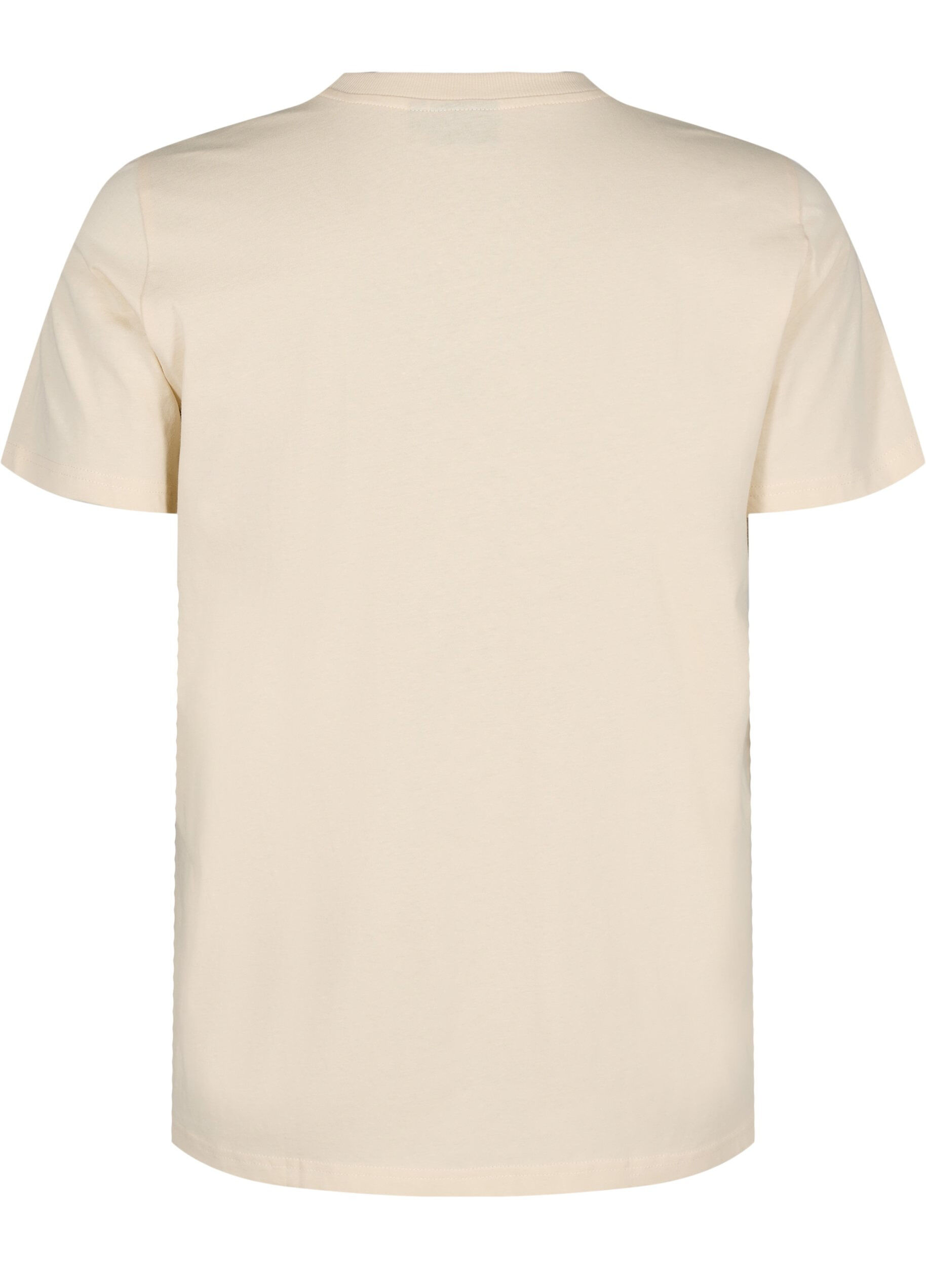 Zizzi Katoenen T-shirt met print, Beige, Packshot image number 1