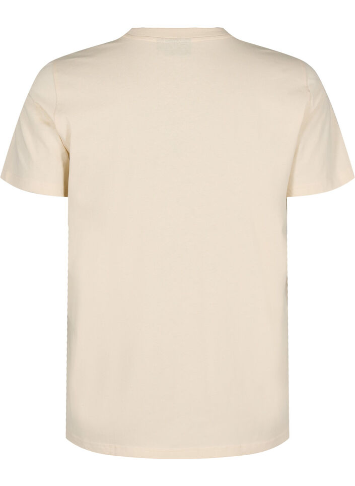 Katoenen T-shirt met print, Beige, Packshot image number 1