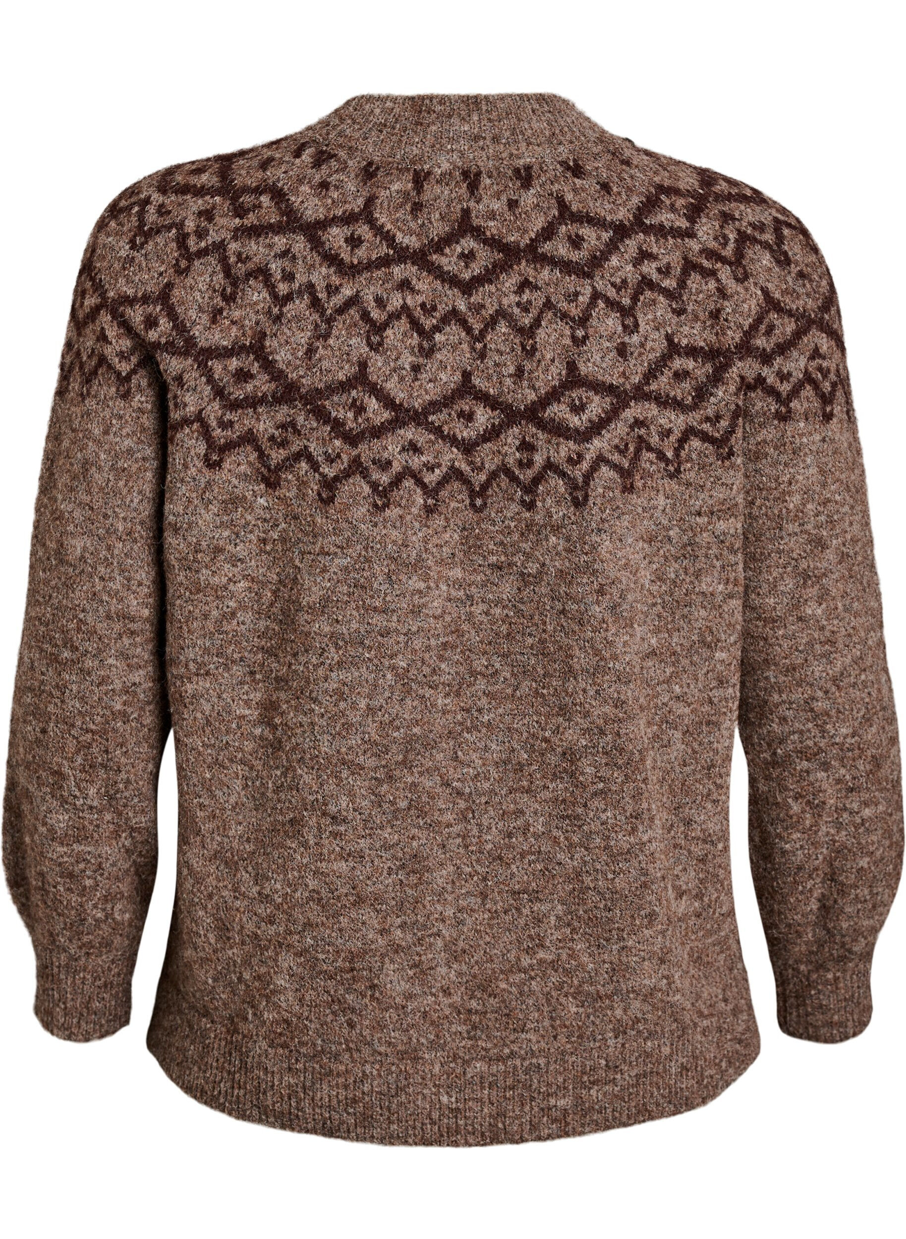 ZizziTrui met Noors patroon, Bruin, Packshot image number 1