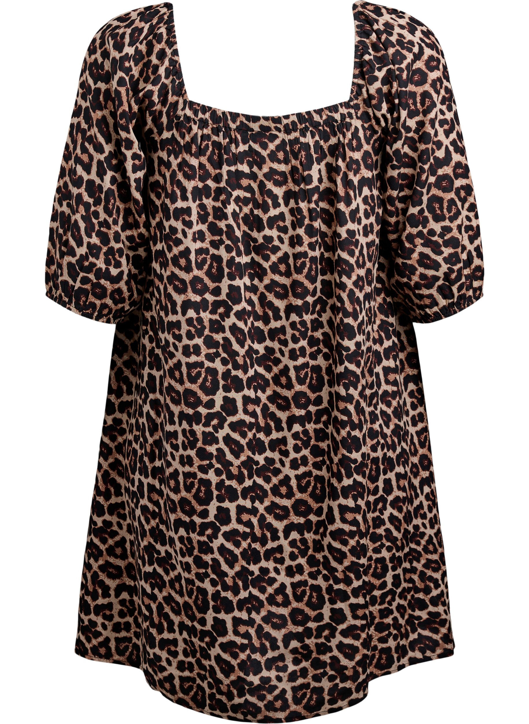 Zizzi Strandjurk in viscose met print, Beige, Packshot image number 1