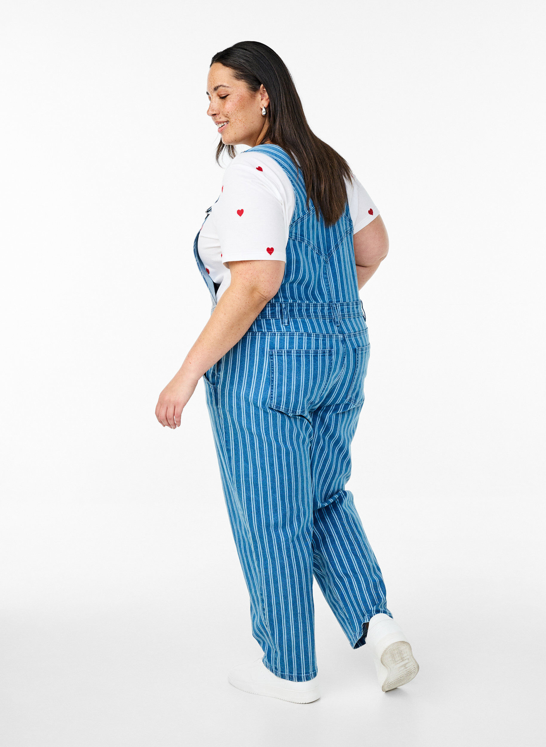 Zizzi Denim overalls, Blauw, Model image number 1