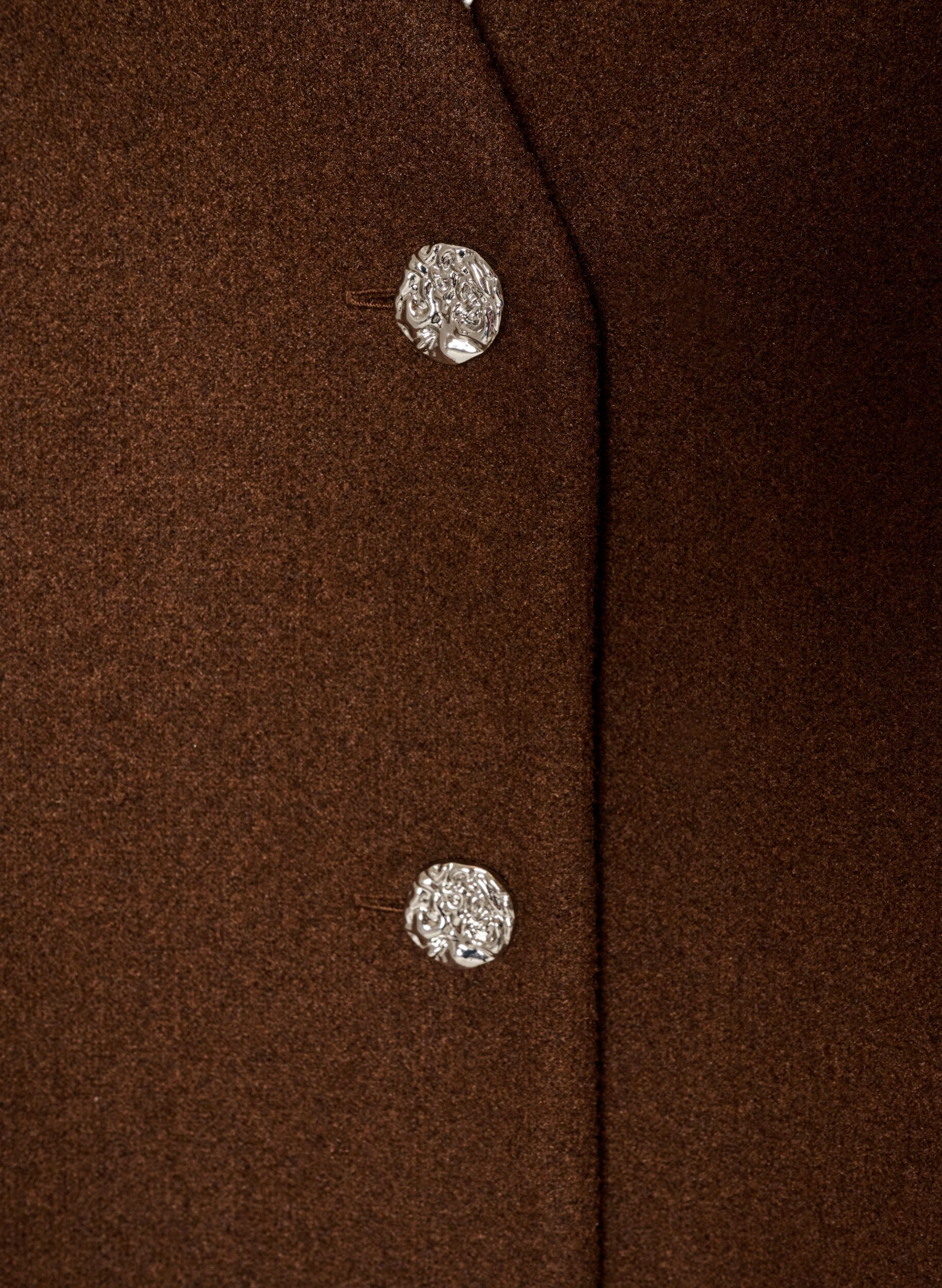 ZizziV-hals gilet met knopen, Bruin, Packshot image number 2