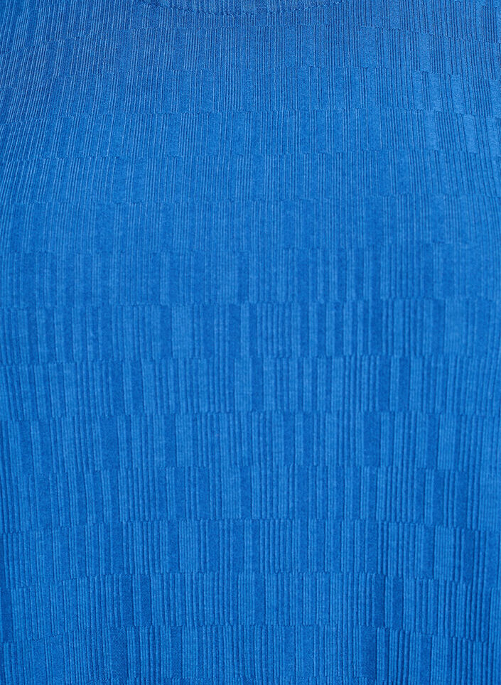 Blouse met textuur en 3/4 mouwen, Blauw, Packshot image number 2
