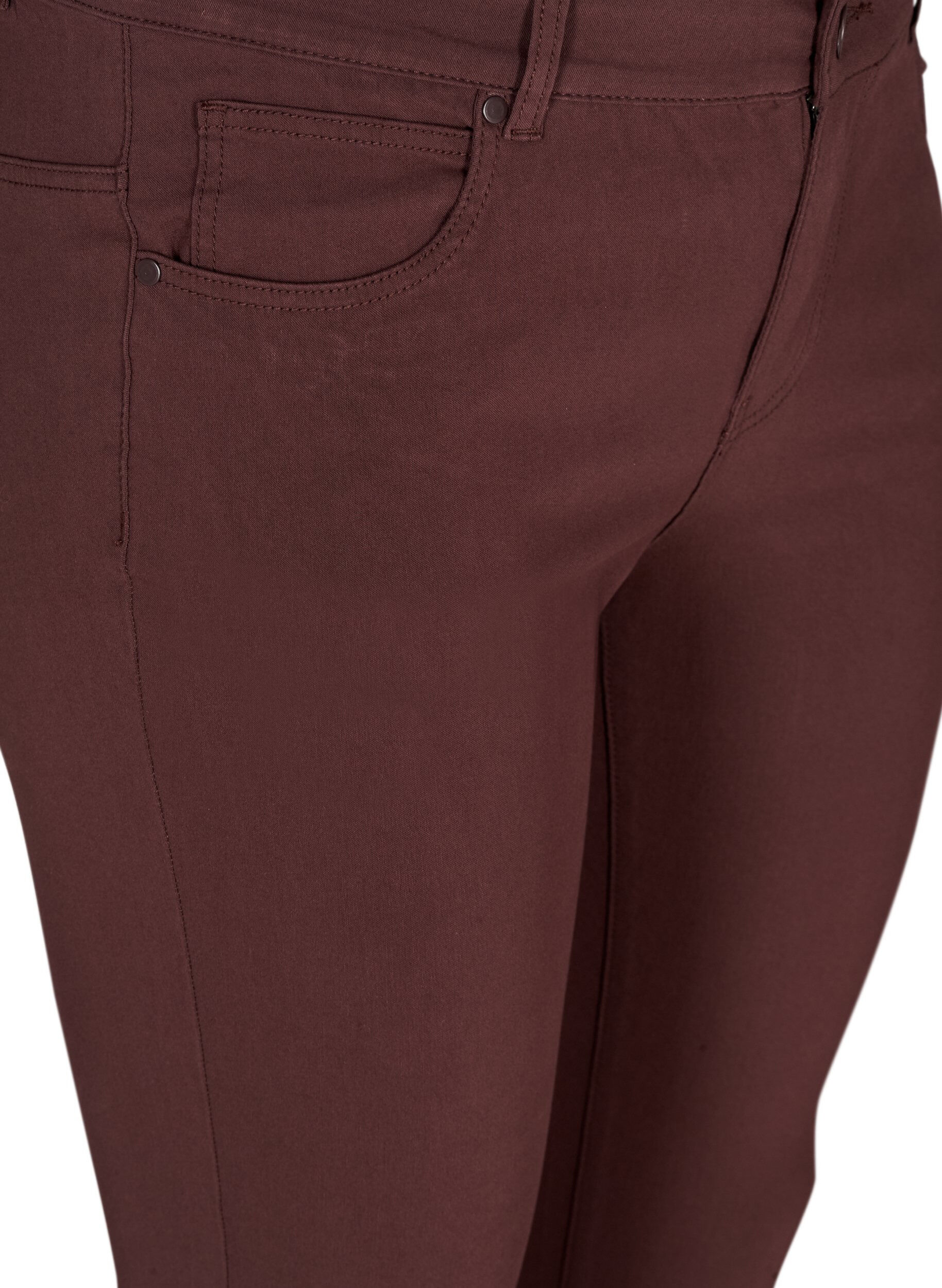 Zizzi Slim fit broek met zakken, Donker Bordeaux, Packshot image number 2