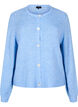 Gebreide cardigan met wol en knoopsluiting, Della R. Blue Mel., Packshot image number 0