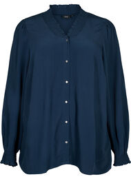 Viscose shirt blouse met lange mouwen, Total Eclipse