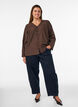 Blouse met broderie anglaise, Bruin, Model image number 1