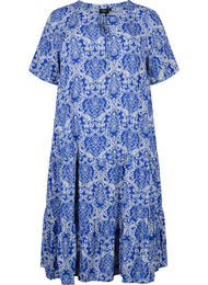 Viscose jurk met korte mouwen en print, S. the web Oriental