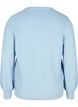 Gebreide blouse met lange mouwen van biologisch katoen, Chambray Blue, Packshot image number 1