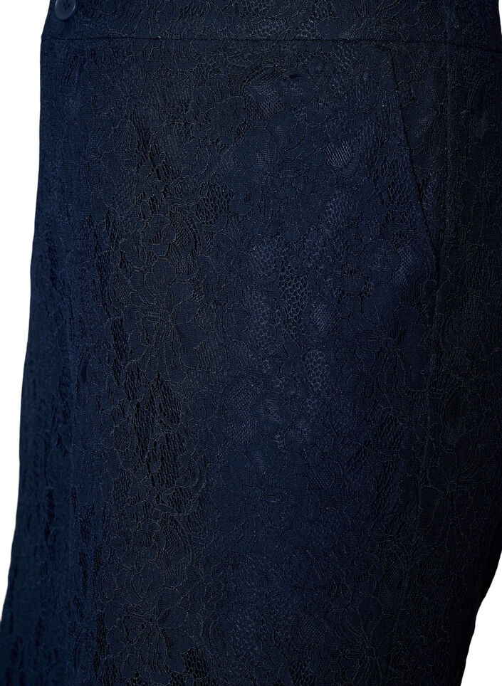 Bermuda shorts van kant met hoge taille, Blauw, Packshot image number 2