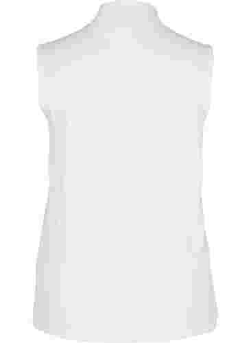 Katoenen top met hoge hals en ribstructuur, Bright White, Packshot image number 1