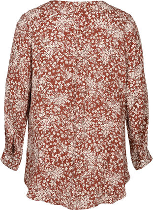 Bloemen blouse in viscose, Flower AOP, Packshot image number 1