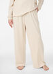 Geribde jersey lounge broek met hoge taille, Beige, Model image number 2