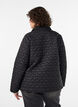 Licht gewatteerde jas met decoratieve stiksels, Zwart, Model image number 2